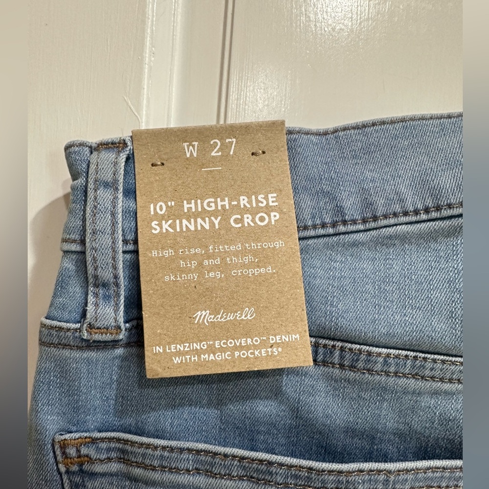 NWT Madewell High Rise Skinny Crop Jeans Size 27